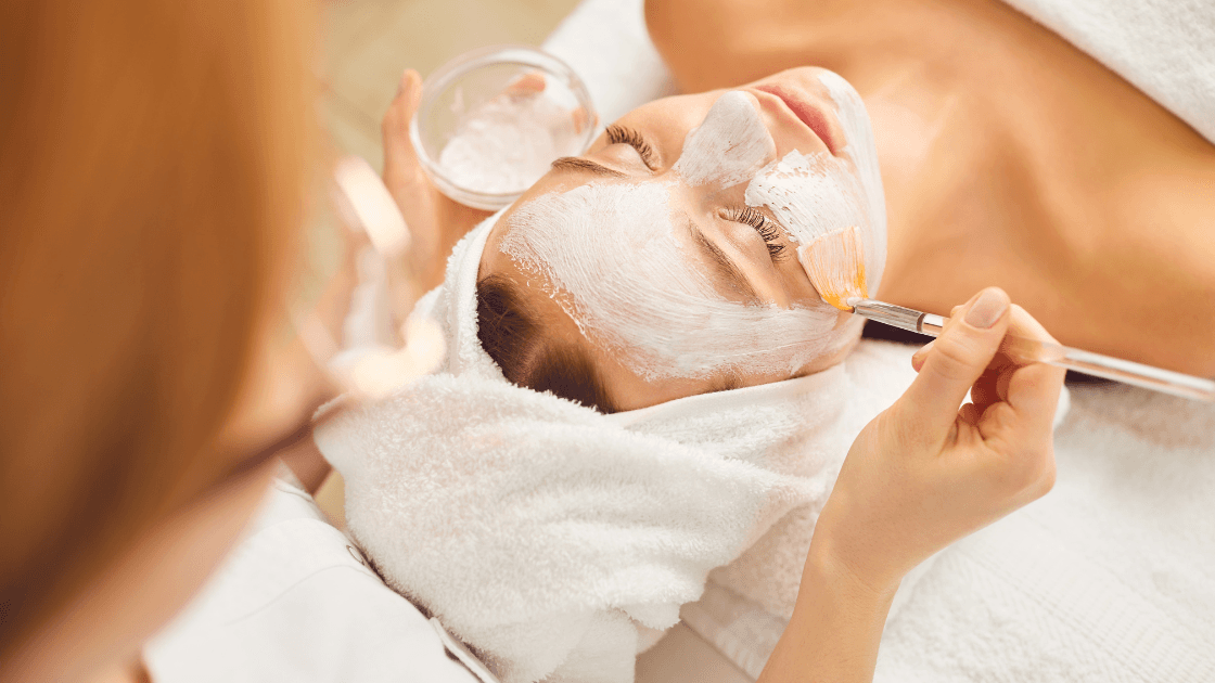Client receiving a Skinician Bespoke Express Facial at Merluza Hair & Beauty in Hall Green, Birmingham – a fast, revitalising treatment for smoother, radiant skin.